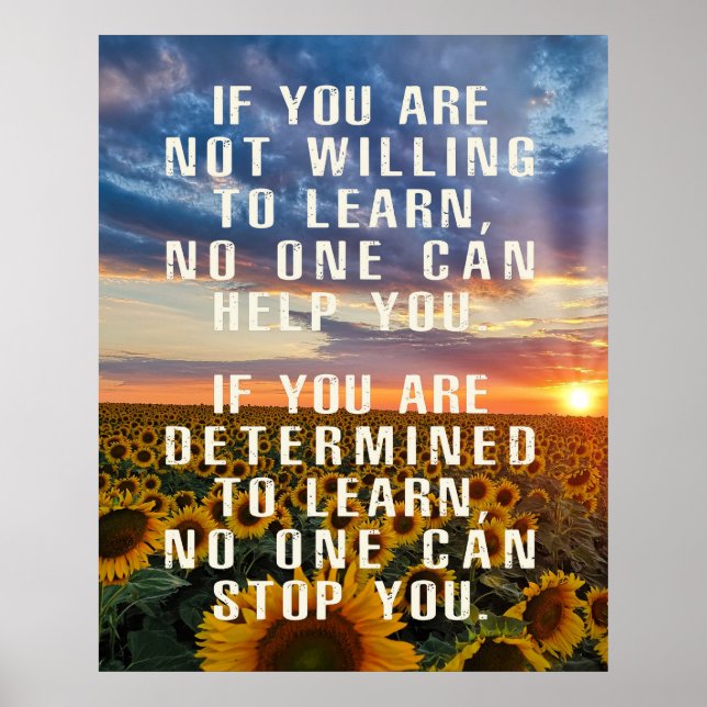 Motiverande, solroskonst, positiva talesätt poster (Framsidan)