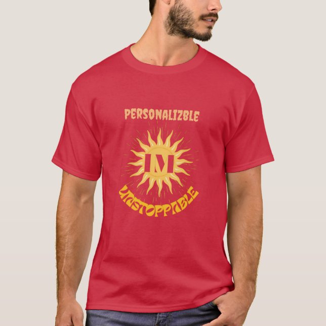 Motiverande solsprängning "Jag är ostoppbar" T Shirt (Framsida)