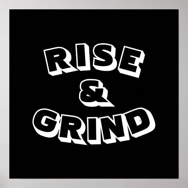 Motiverande Stiga upp & Grind Poster (Framsidan)