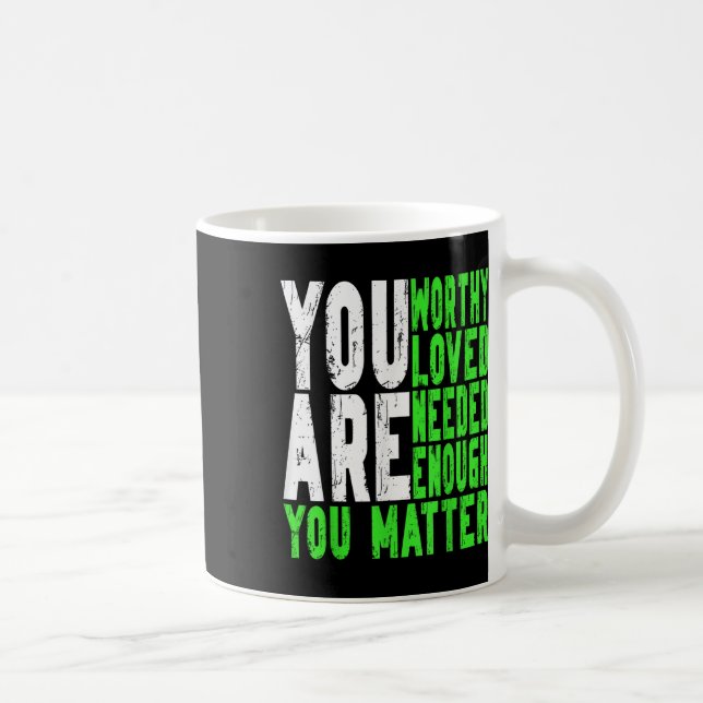 Motiverande stöd Warrior Mental hälsa medvetenhet Kaffemugg (Höger)