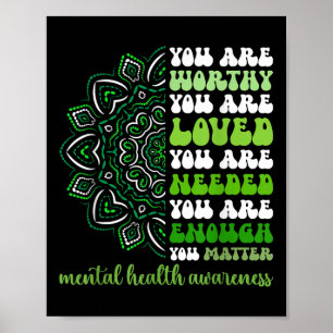Motiverande stöd Warrior Mental hälsa medvetenhet Poster