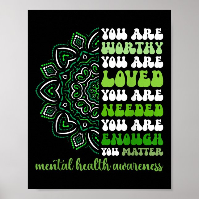 Motiverande stöd Warrior Mental hälsa medvetenhet Poster (Framsidan)