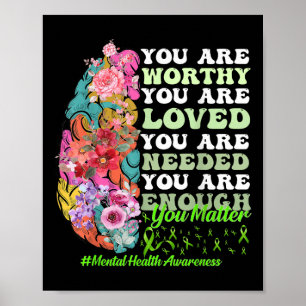 Motiverande stöd Warrior Mental hälsa medvetenhet Poster