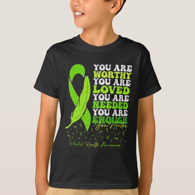 Motiverande stöd Warrior Mental hälsa medvetenhet T Shirt (Framsida)