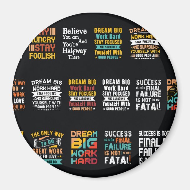 Motiverande t-skjortdesign magnet (Framsidan)