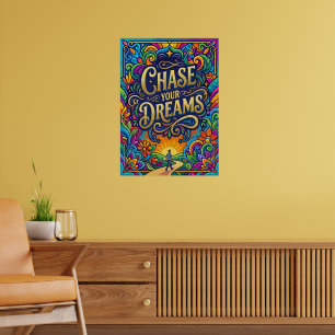 Motiverande talesätt Förfölja Dina Drömmar Poster