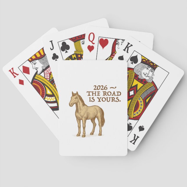 Motiverande text och häst casinokort (Baksidan)