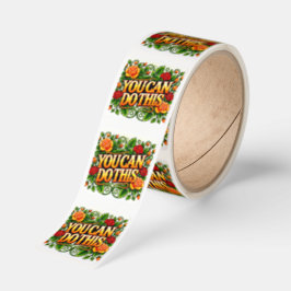 Motiverande text Strålande blommönsterdesign Fyrkantigt Klistermärke