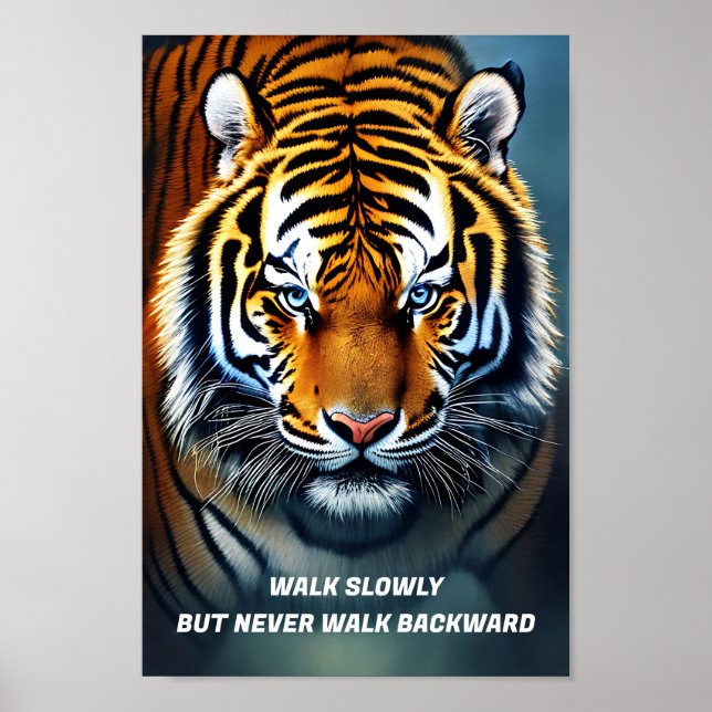 Motiverande tiger art poster (Framsidan)