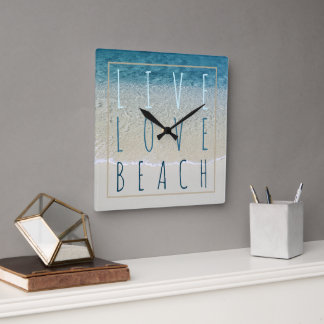 Motiverande turkos Blue Ocean Surfa Vågar Photo Fyrkantig Klocka