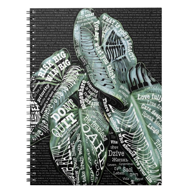 Motiverande, tvåspråkiga Life-offerter Anteckningsbok (Framsidan)