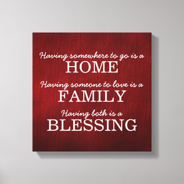 Motiverande typografi Familj Citat Canvastryck (Framsida)