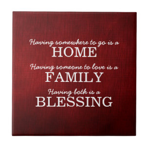 Motiverande typografi Familj Citat Kakelplatta
