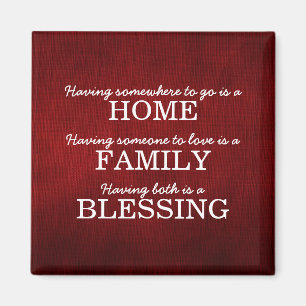 Motiverande typografi Familj Citat Magnet