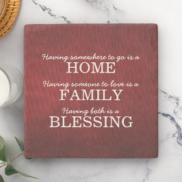 Motiverande typografi Familj Citat Stenunderlägg