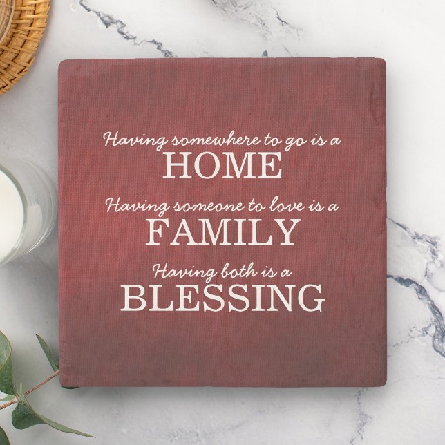 Motiverande typografi Familj Citat Stenunderlägg (Skapare uppladdad)