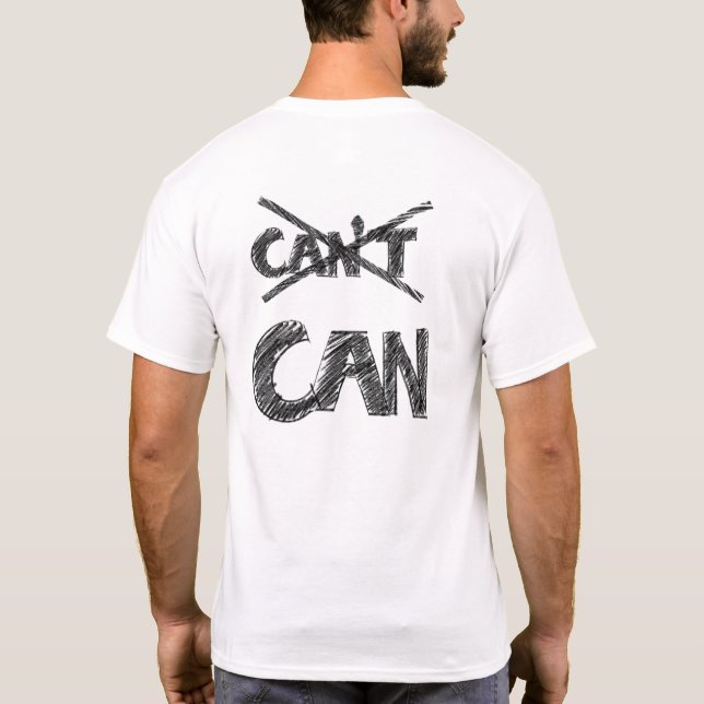 Motiverande typografidesign – “Jag kan” Positivt  T Shirt (Baksida)