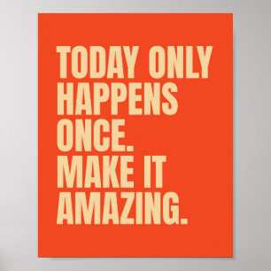 Motiverande typografisk design Fet retro-citat Poster
