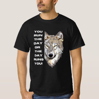 Motiverande vargcitat t-shirt - Du styr dagen