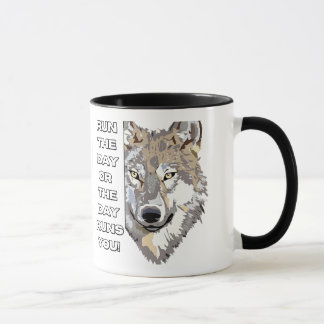 Motiverande vargcitat t-shirt - Du styr dagen Mugg
