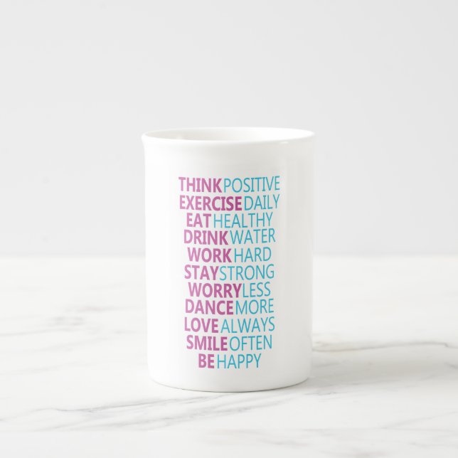Motiverande vatten tracker benporslin mugg (Framsidan)