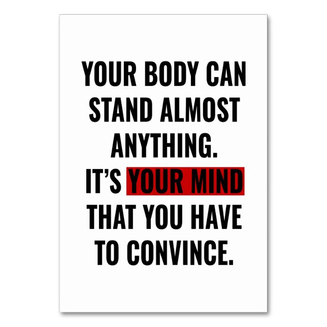 Motiverande workout-citat bordsnummer (Framsidan)