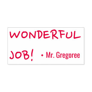 Motiverar "WONDERFUL JOBB!" Utbildare Rubber Frimä Självfärgande Stämpel