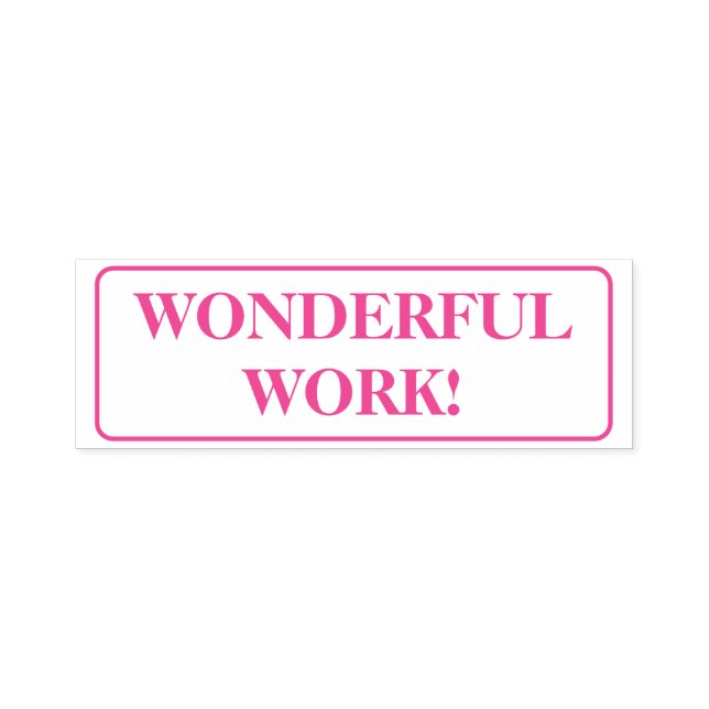 Motiverar "WONDERFUL WORK!" Rubber Frimärke Självfärgande Stämpel (Design)