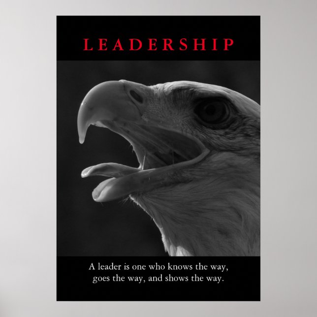 Motiverat Bald American Eagle-ledarskap Poster (Framsidan)