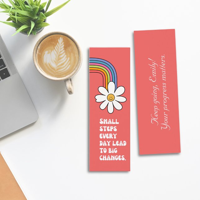 Motiverat citattecken för små steg mini visitkort (Small Steps Motivational Quote Bookmark Mini Business Card)