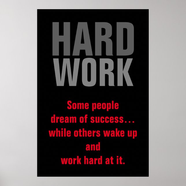 Motiverat hårt arbete Betalar att det går att avgö Poster (Framsidan)