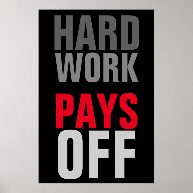 Motiverat hårt arbete Betalar lyckat Poster (Framsidan)