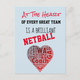 Motiverat Heart Netball Coach-citat Vykort
