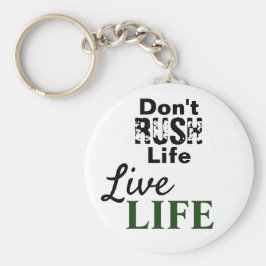 Motiverat liv rund silverfärgad nyckelring