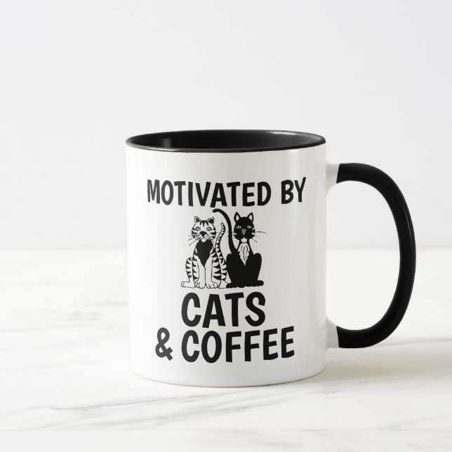 MOTIVERAT MED KATT OCH KAFEKAT-KAFFE KOPPAR (Höger)