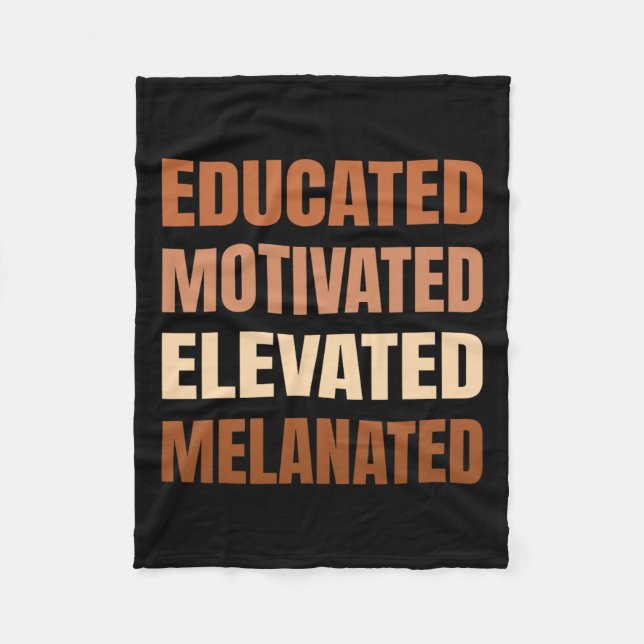 Motiverat, upphöjt Melanated Black-Pride Fleecefilt (Framsidan)