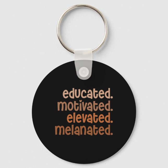 Motiverat, upphöjt Melanated Black-Pride Nyckelring (Framsida)