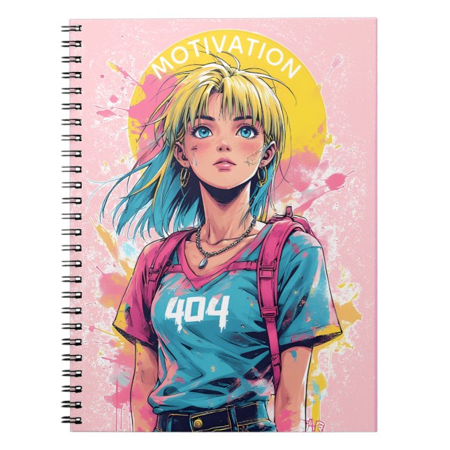 Motivering 404 Rosa Aesthetic | Håll dig motiverad Anteckningsbok (Framsidan)