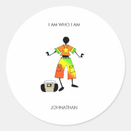 Motivering, afrikansk konst Fantastisk Firande Runt Klistermärke