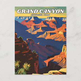 Motivering av Grand Canyon nationalpark retro Deco Vykort