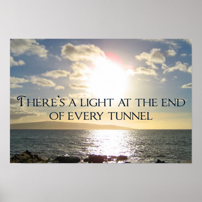 Motivering av offertljus i slutet av tunneln poster (Framsidan)