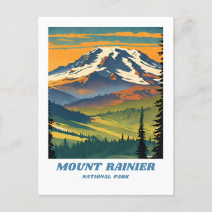 Motivering av Rinier National Park retro Vac Vykort