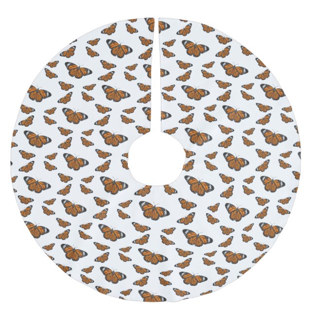 Motivering av tecknaden för marschfjäril julgransmatta borstad polyester (Framsidan)