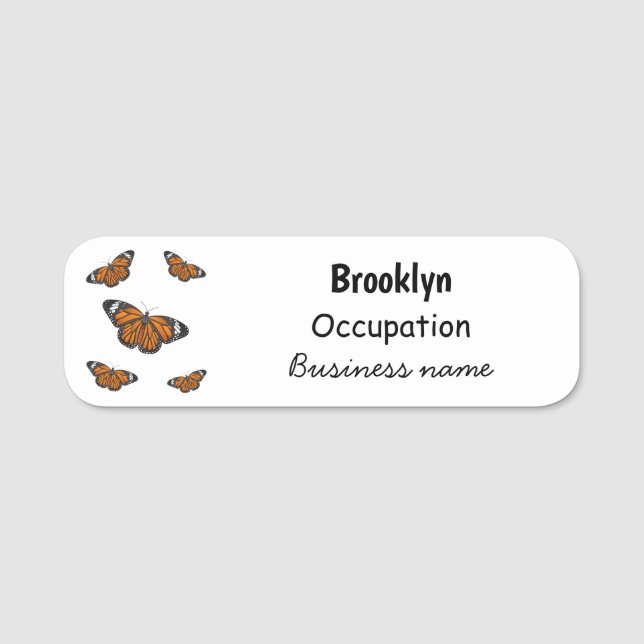 Motivering av tecknaden för marschfjäril namnbricka (Framsida)