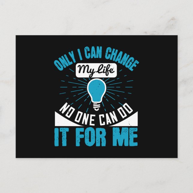 Motivering - bara jag kan förändra mitt liv vykort (Framsida)