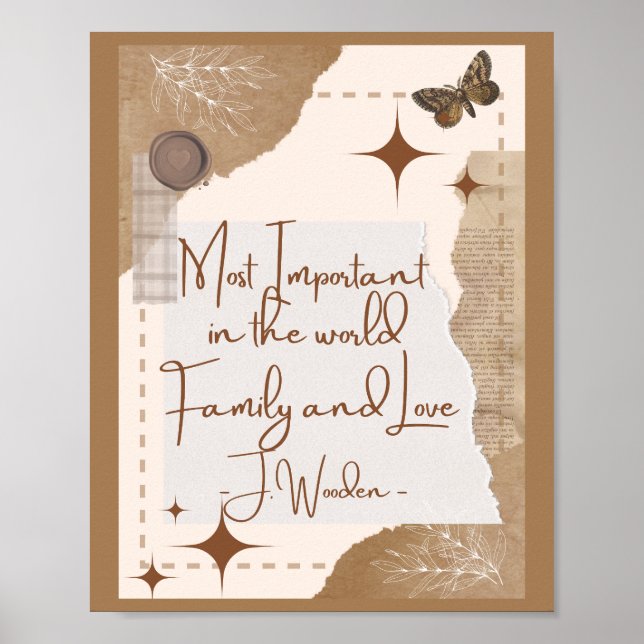 Motivering citerar typografi Familjefro Kärlek Poster (Framsidan)