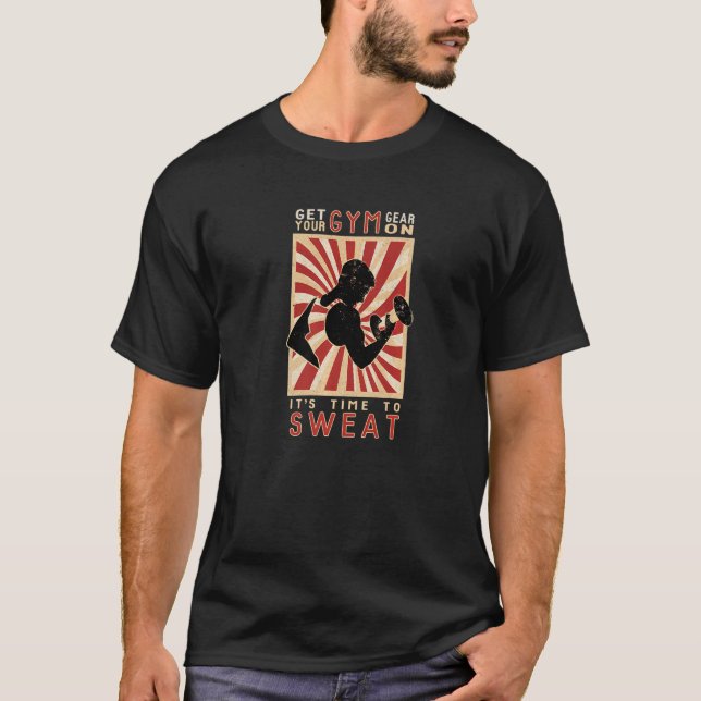 Motivering, få din gymmanöver i tid till Sweat T Shirt (Framsida)