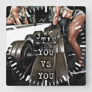 Motivering för Fitness Workout-gym Fyrkantig Klocka