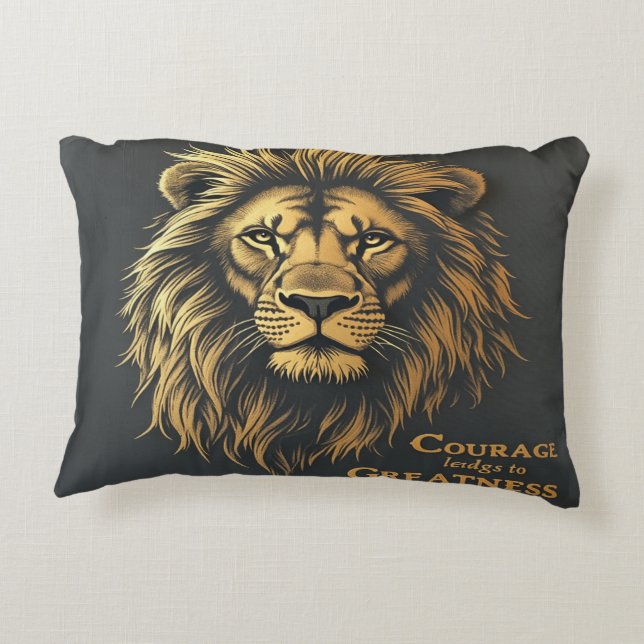 Motivering för mod till storhet - inspirationsmoti prydnadskudde (Baksidan)