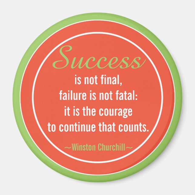 Motivering för positiv attityd-Churchill-offert Magnet (Framsidan)